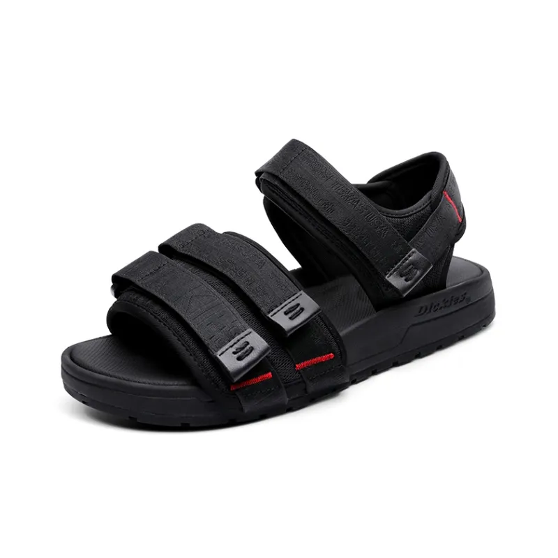 Dickies Hook and Loop, Open Toe Flat Soft Sole Beach Sports Sandals Men's Black-1