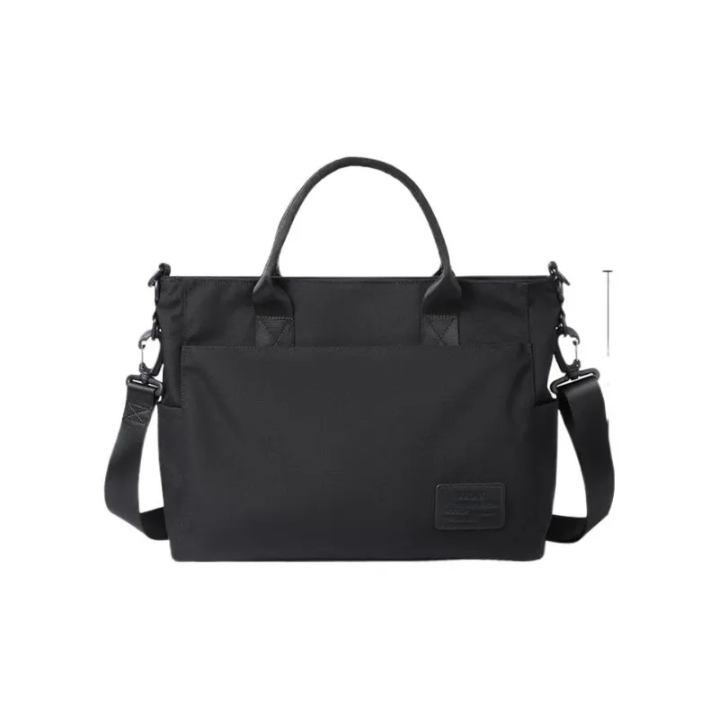 BJIAX Nylon Portable One Shoulder Crossbody Laptop Bags Briefcases Large Size Men's Black-1