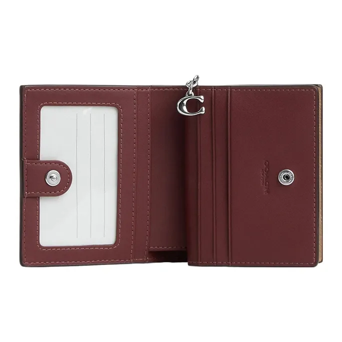 COACH Heritage Pebbled Leather Coin Purse Wallet Regular Women's Milk Tea-1
