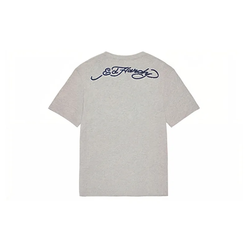 Ed Hardy T Shirts Men Plain Pure Gray-1