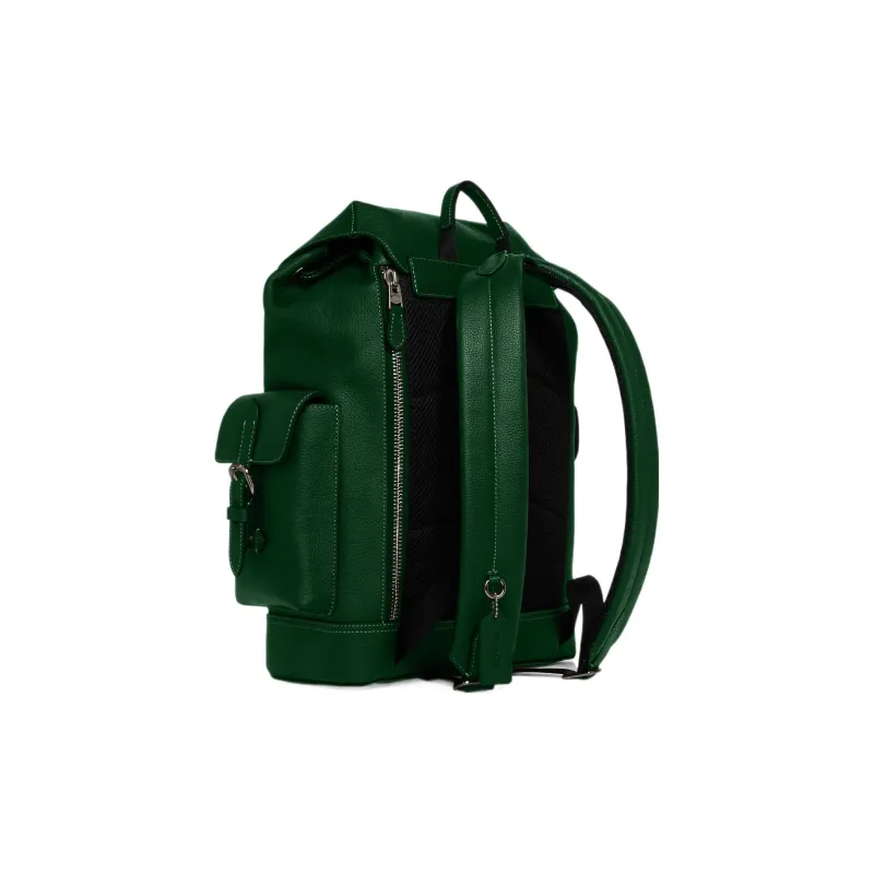 COACH Hudson Leather Backpack Large Size Men's Green-1