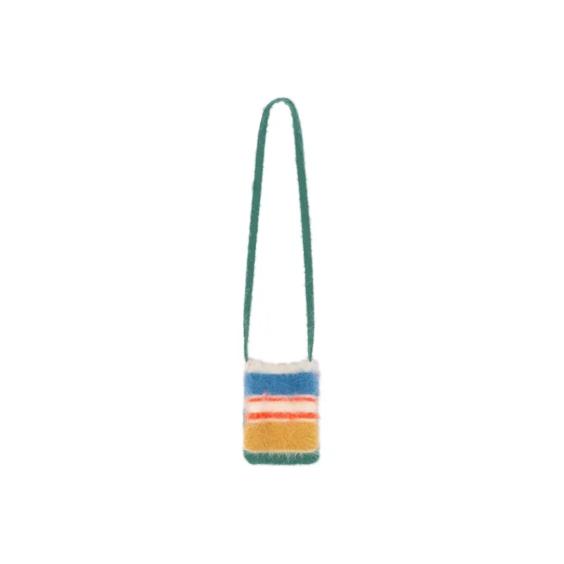 MostwantedLab Nylon One Shoulder Cell Phone Pouch Small Size Unisex Rainbow Stripes-1