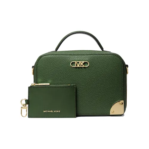 MICHAEL KORS Litchi Grain Leather Shoulder Bag, Crossbody Bag Small Size Women's Dark Green