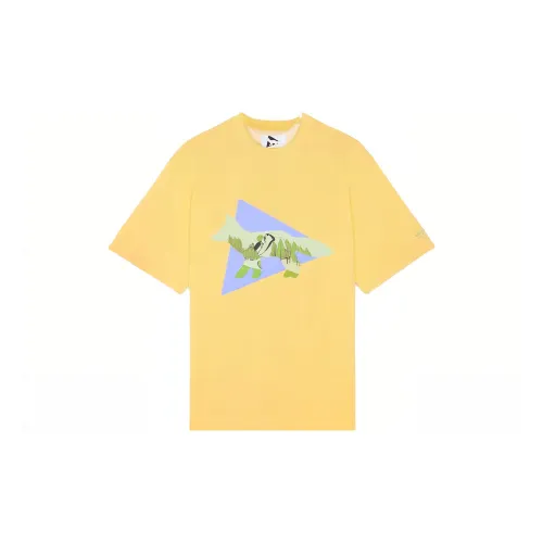 And Wander Maison Kitsune X AND WANDER T-Shirts Unisex Yellow