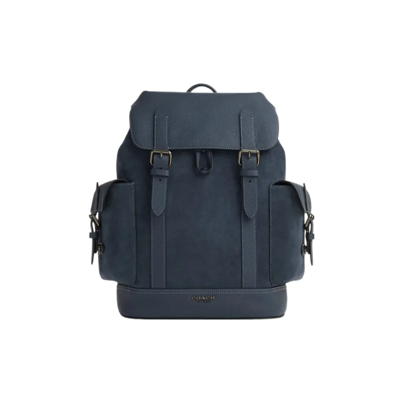 COACH Hudson Suede With Leather Backpack Tubas Men's Blue-0