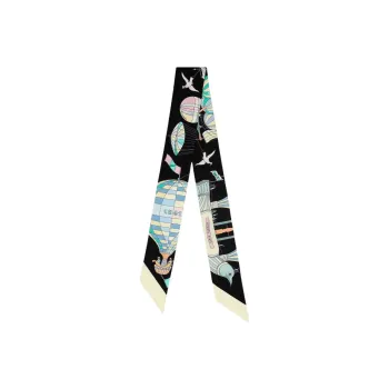 HERMES 2010s Twilly Les Folies Du Ciel Scarf