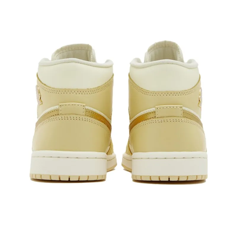 Jordan 1 Mid Se Pale Vanilla Metallic Gold Women's-3