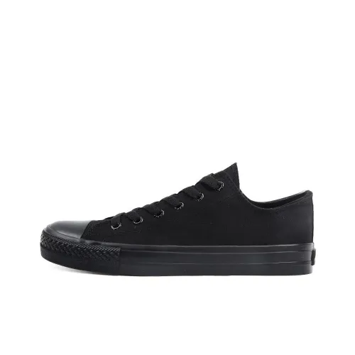 WARRIOR Canvas Shoes Unisex Low-Top Black