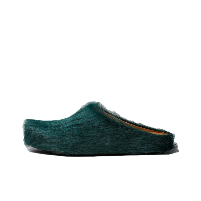 MARNI Rubber Sole Odor Resistant Closed Toe Slippers Men's Sea Green-0