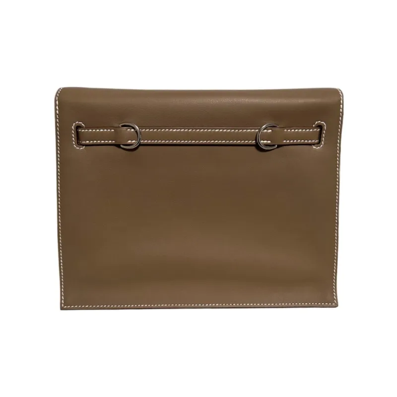 HERMES Kelly Danse Swift Leather One Shoulder Crossbody Clutches Regular Women's Elephant Gray-1