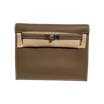 HERMES Kelly Danse Swift Leather One Shoulder Crossbody Clutches Regular Women's Elephant Gray