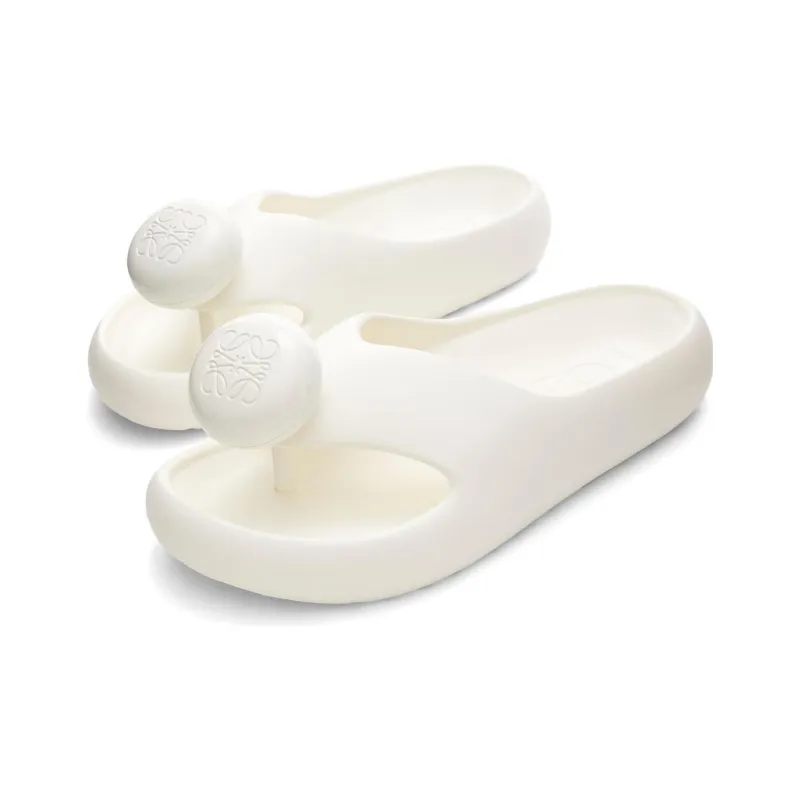 LOEWE Abrasion Resistant Flip Flops Men's White-2