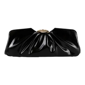 Elisabetta Franchi Synthetic Leather Clutch Large Size Women's Black