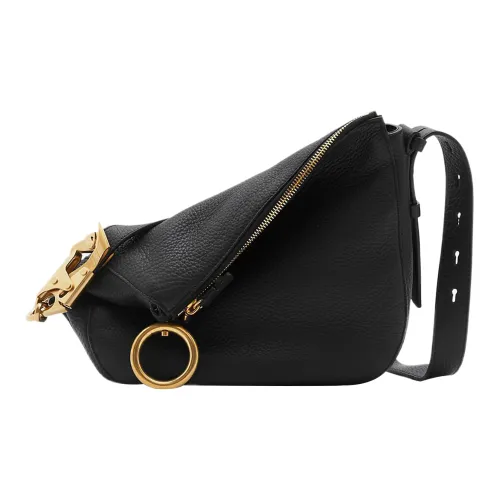 Burberry Calfskin Handbag Shoulder Bag Small Size Women's Black