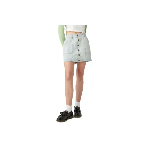 Dickies Denim Short Skirts Women's Light Blue