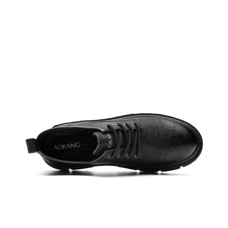 AOKANG Dress Shoes Men Low Top Black-2