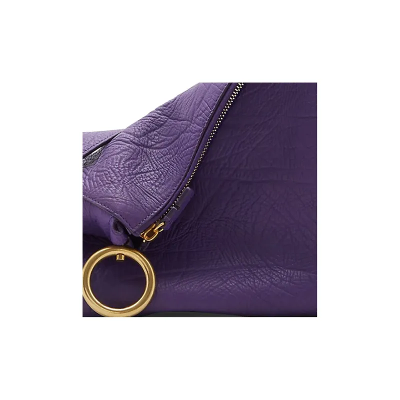 Burberry Calfskin Handbag Shoulder Bag Women's Ribbon Purple-5