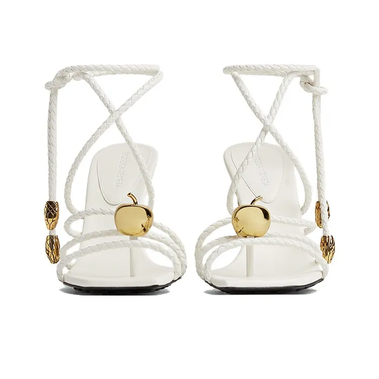Bottega Veneta Adam One Strap Sandals 9cm Women's White-2
