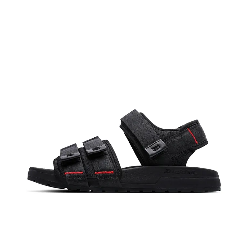Dickies Hook and Loop, Open Toe Flat Soft Sole Beach Sports Sandals Men's Black-0