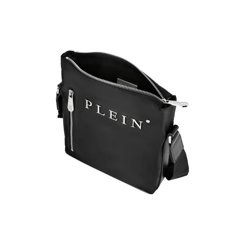 PHILIPP PLEIN Nylon With Calfskin Shoulder Bag Crossbody Bag Regular Men's Black-2