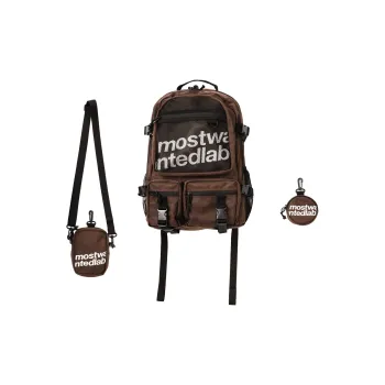 MostwantedLab Polyester Backpack Large Size Unisex Dark Brown