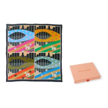 LOST PATTERN Silk Scarves Unisex