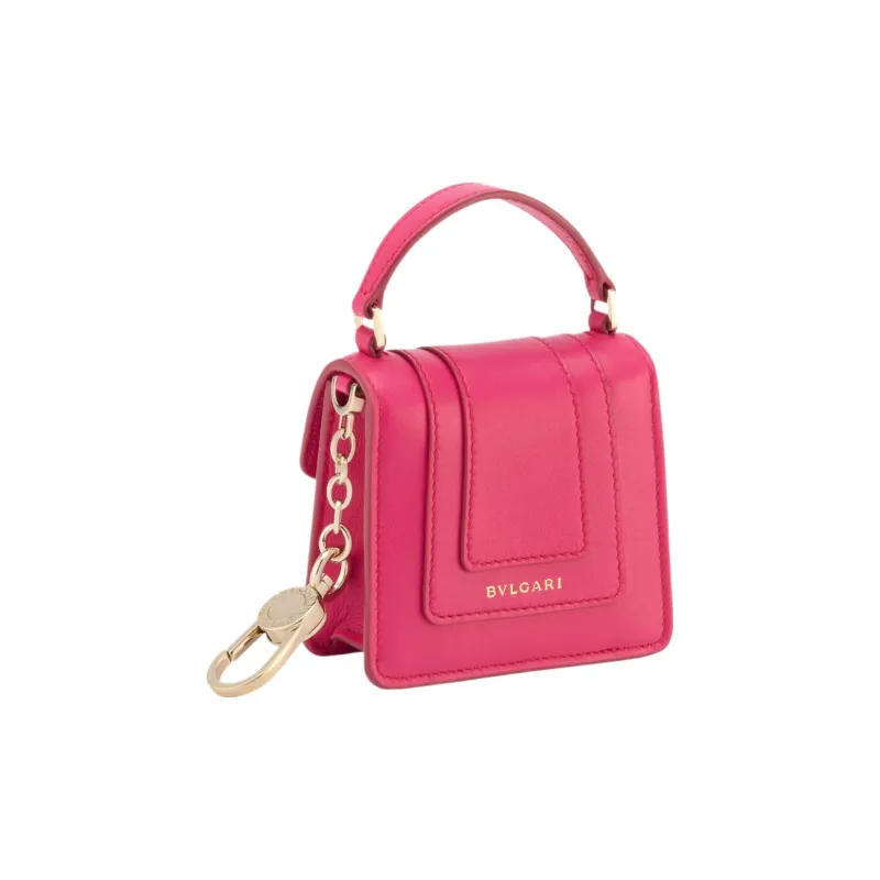 BVLGARI Serpenti Forever Calfskin Handbag Pendant Bag Accessory Extra Mini Women's Pink-1