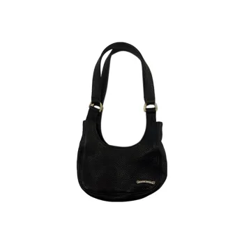 Chrome Hearts Leather Crescent Bag Shoulder Bag Handbag Women's Black