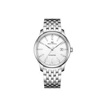 Sea Gull Business Formal Collection Automatic Mechanical Movement Steel Strap Watch Men's Watches White Dial