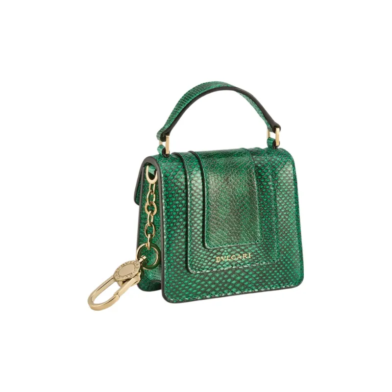 BVLGARI Serpenti Forever Calfskin Handbag Pendant Bag Accessory Extra Mini Unisex Green-1