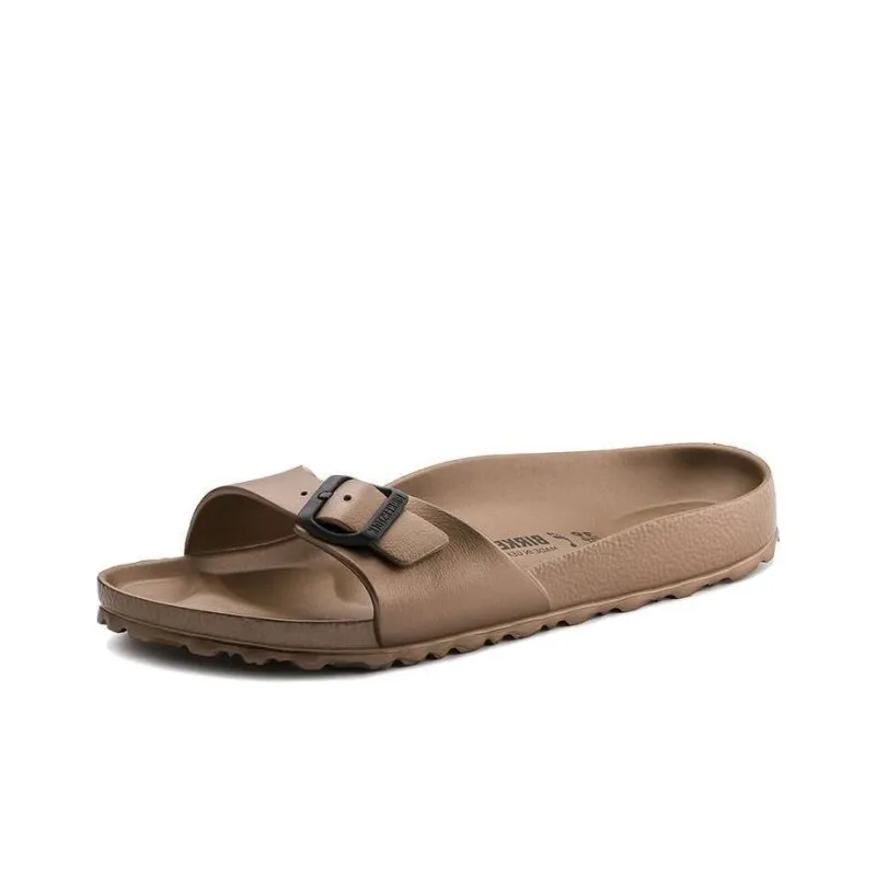 Birkenstock Madrid Slip-Resistant Slide Slippers Unisex Brown Narrow Fit-1