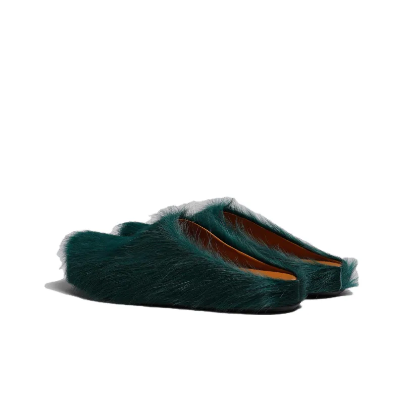 MARNI Rubber Sole Odor Resistant Closed Toe Slippers Men's Sea Green-4