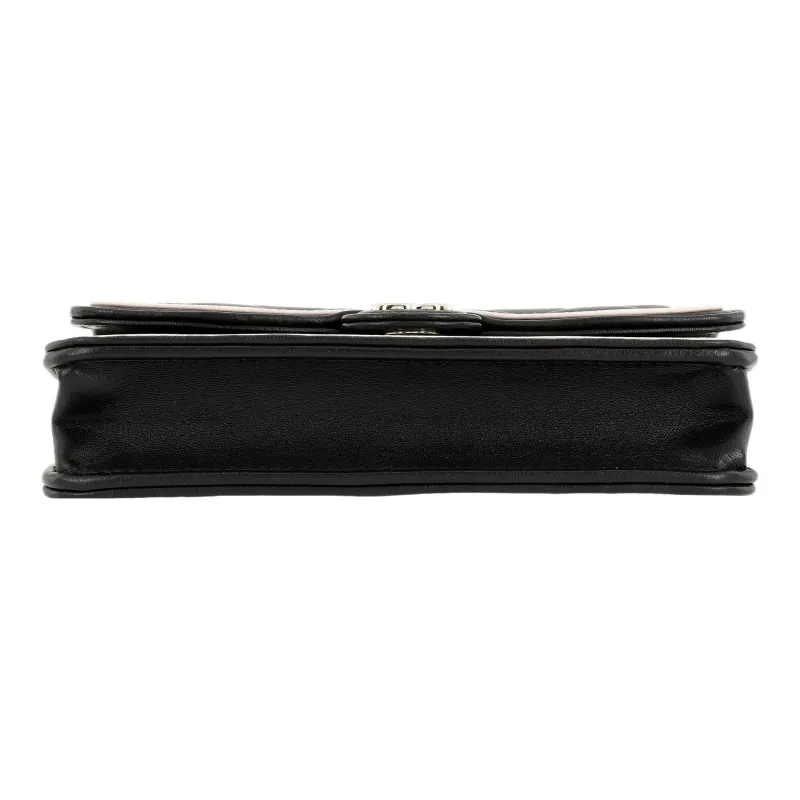 CHANEL Lambskin Mini Bag, Crossbody Bag, Shoulder Bag Women's Black & Beige-3