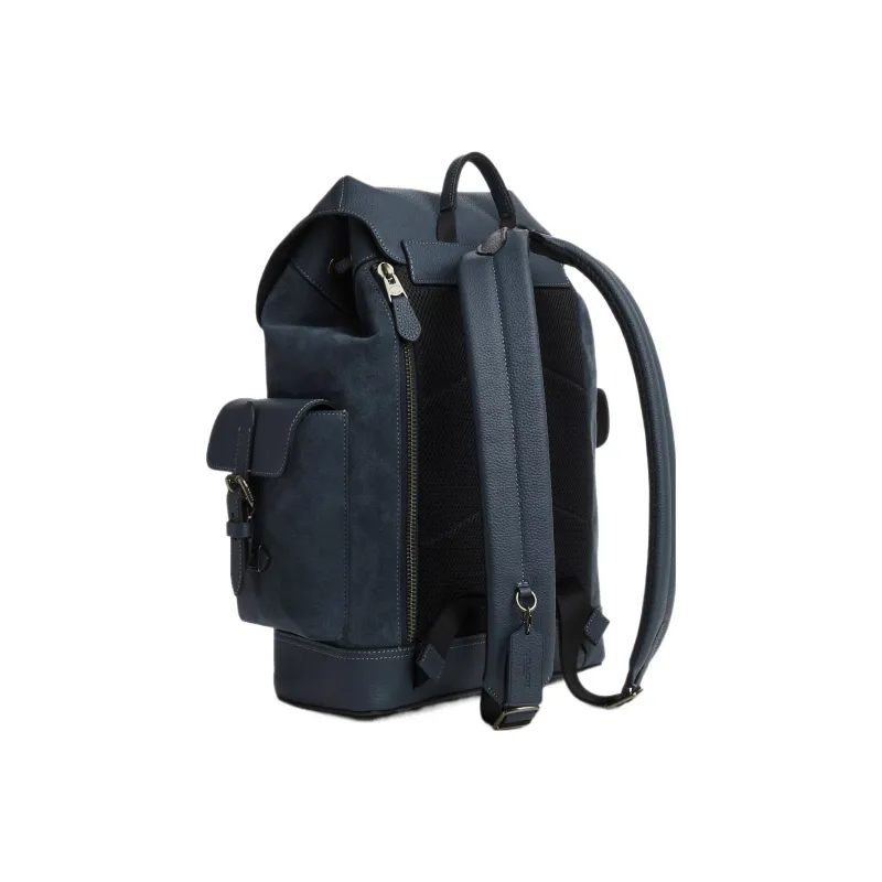 COACH Hudson Suede With Leather Backpack Tubas Men's Blue-1