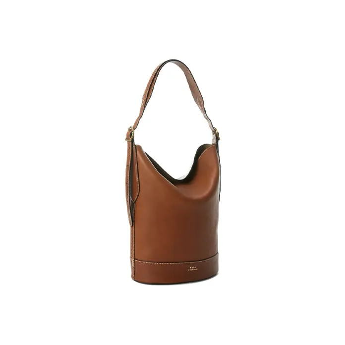 Polo Ralph Lauren Bellport Cow Leather Bucket Bag Portable Crossbody Bag Shoulder Bag Women's Brown-1