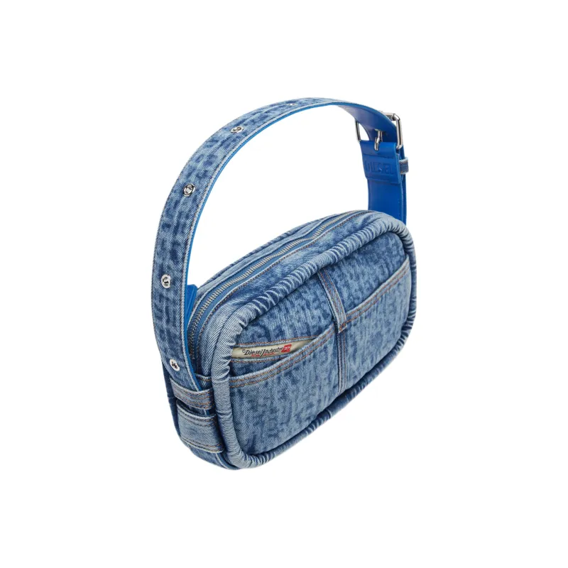 DIESEL Cotton With Polyurethane Fanny Pack, One Shoulder Handbag Mini Women's Blue-3