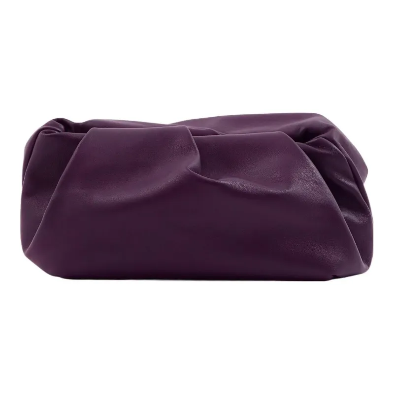 Burberry Lambskin Clutch Regular Women's Dark Purple Red-2