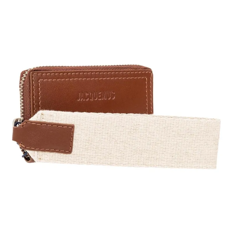 Jacquemus Leather And Canvas Wallet Men's Brown-1