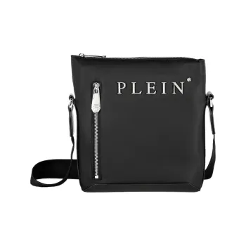 PHILIPP PLEIN Nylon With Calfskin Shoulder Bag Crossbody Bag Regular Men's Black