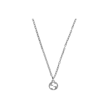 GUCCI Sterling Silver Interlocking G Necklace