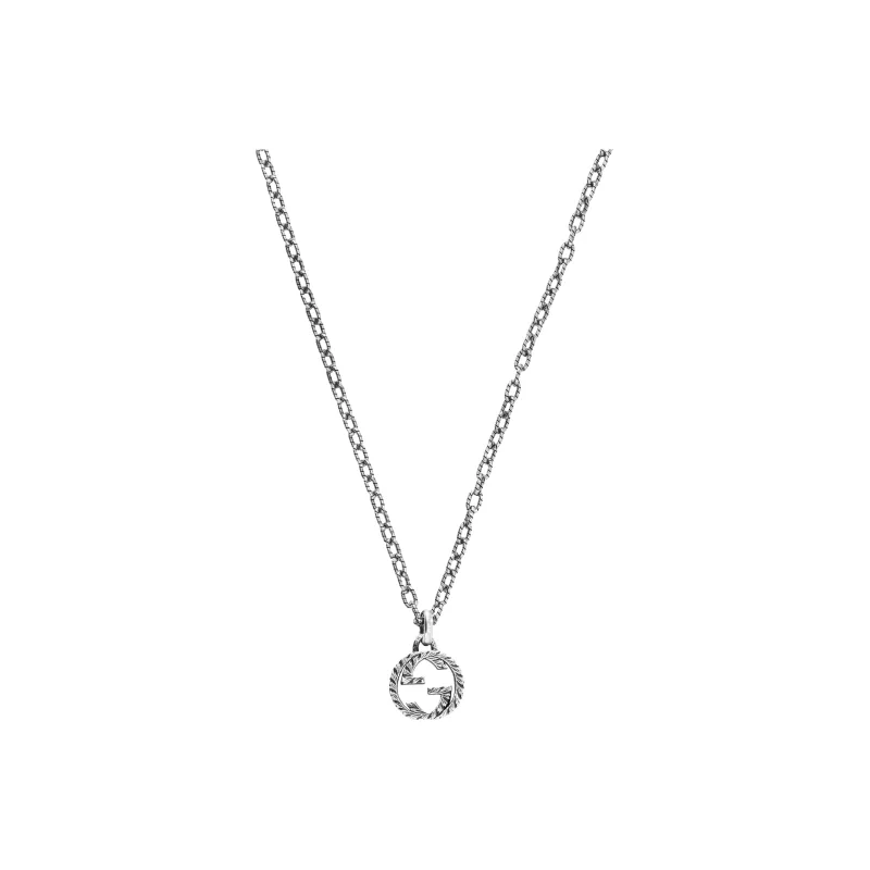 GUCCI Sterling Silver Interlocking G Necklace-0