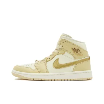 JORDAN 1 Mid Se Pale Vanilla Metallic Gold Women's
