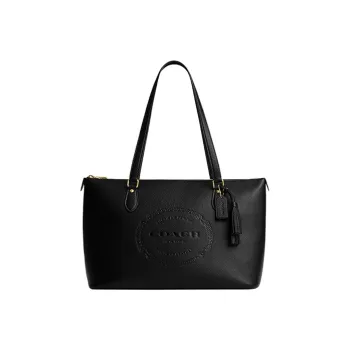 COACH Gallery Leather Tote Bag Shopping Bag Handbag Shoulder Bag Women's Black
