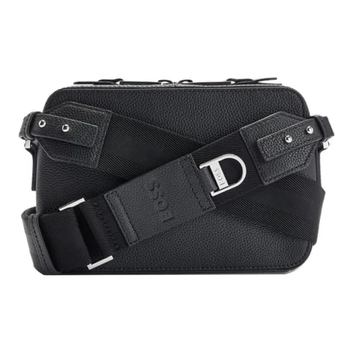 HUGO BOSS Cow Leather Reporter Bag Crossbody Bag Shoulder Bag Men's Black-2