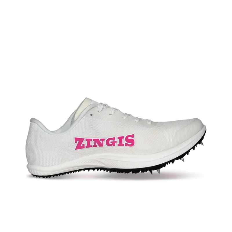 ZINGIS Slip Resistant Low Top Sprint Running Shoes Unisex White-1