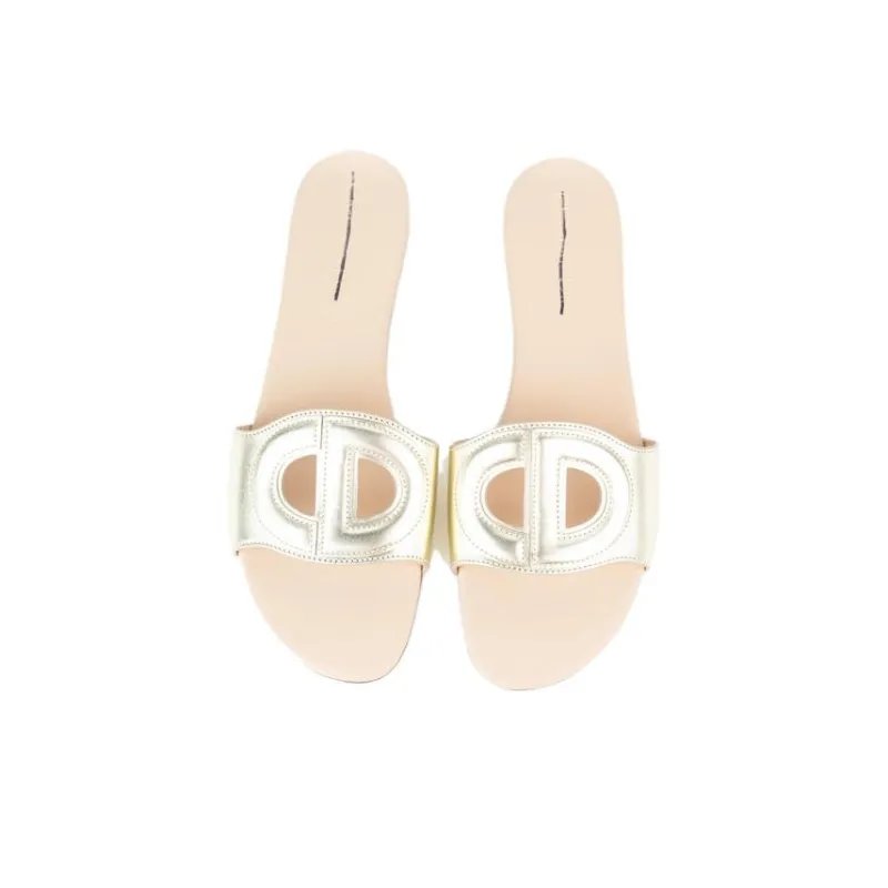 DIOR D-Club Slide Slippers Women's Gold-2