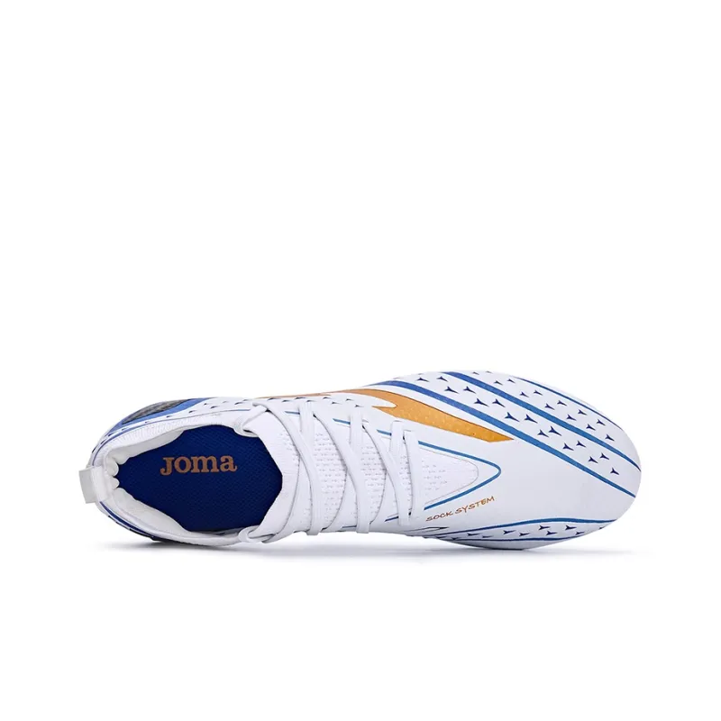 Joma MG Rubber Short Studs Anti Slip Wear Resistant Soccer Shoes Men's White Blue-3