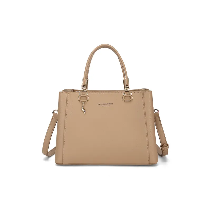 MEXICAN Polyurethane Crossbody Bag, One Shoulder Handbag Regular Women's Apricot Camel/Black/Ecru-1