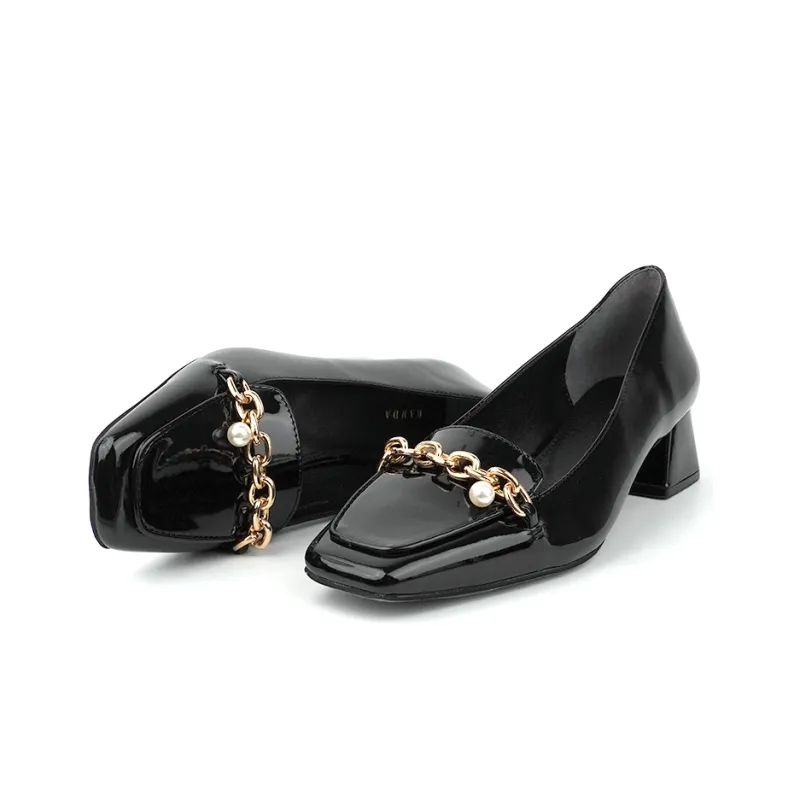RANDA Cotton Casual Single Shoes 4cm Women's-8