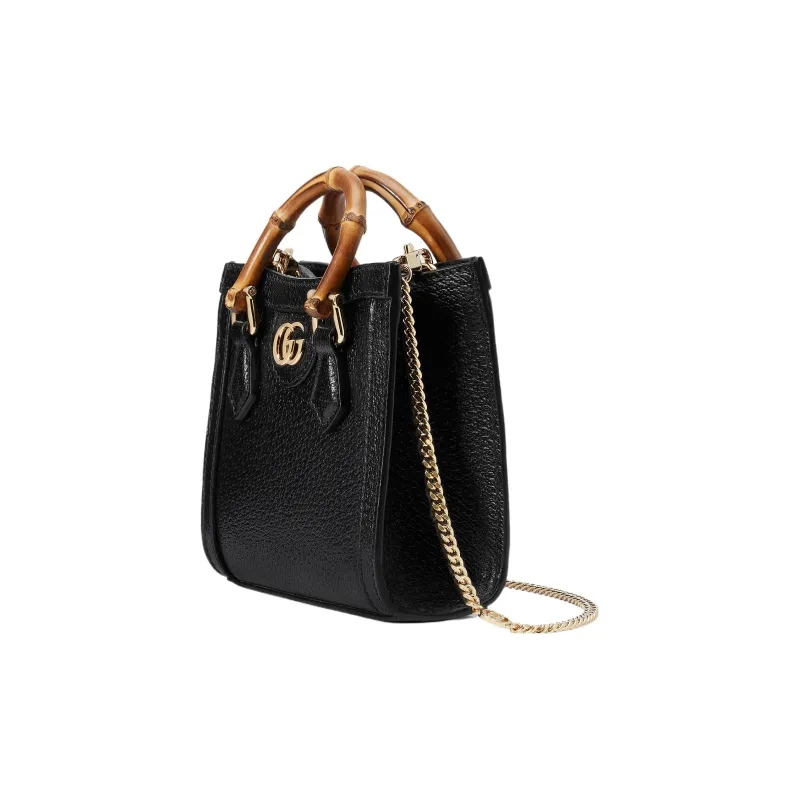 GUCCI Diana Leather Shoulder Bag, Crossbody Bag, Handbag Mini Women's Black-1